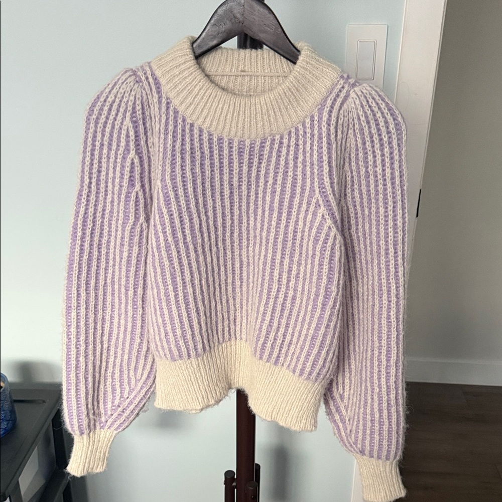 Vero Moda Purple and Cream Cowl Sweater